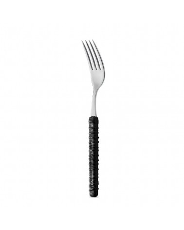 Set 18 Pezzi Frutta con Decoro Rattan forchetta  nero - Neva Posateria