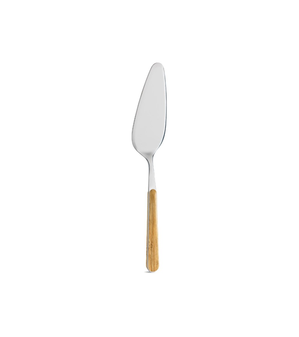Cake server with light pine effect wood handle - Neva Posateria