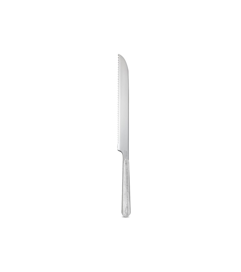 Cake Knife with Whitened Pine Effect Wood Handle - Neva Posateria