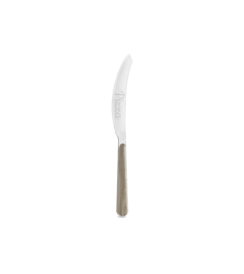 Pizza Knife with Dove Gray Pine Wood Effect Handle - Neva Posateria