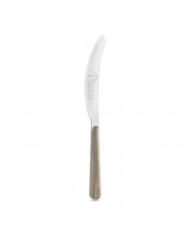 Pizza Knife with Dove Gray Pine Wood Effect Handle - Neva Posateria