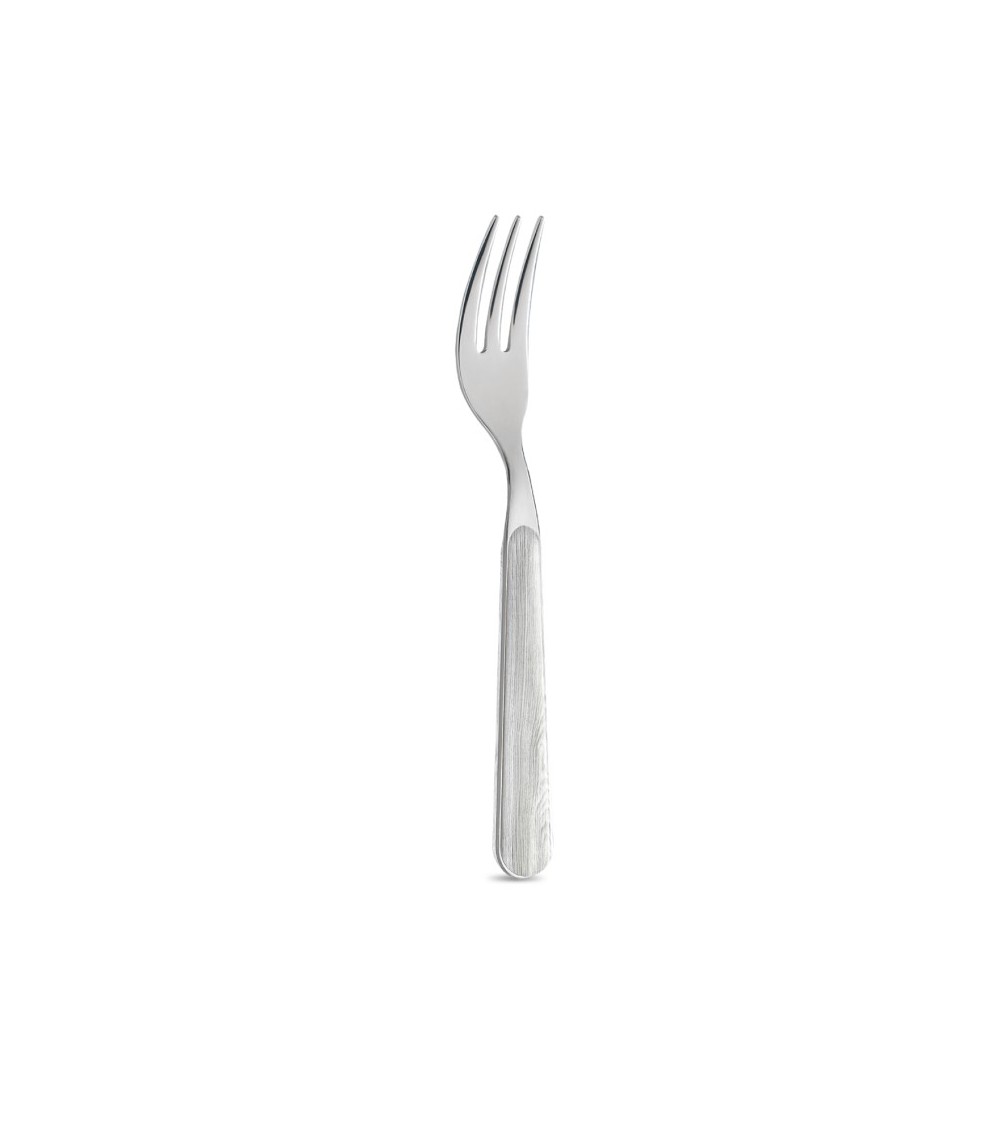 Sweet fork with bleached pine wood effect handle - Neva Posateria