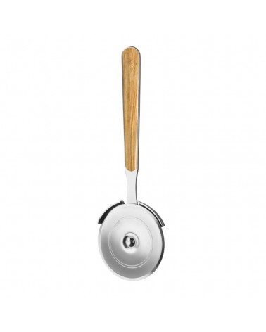 Pizza Wheel with Light Pine Wood Effect Handle - Neva Posateria