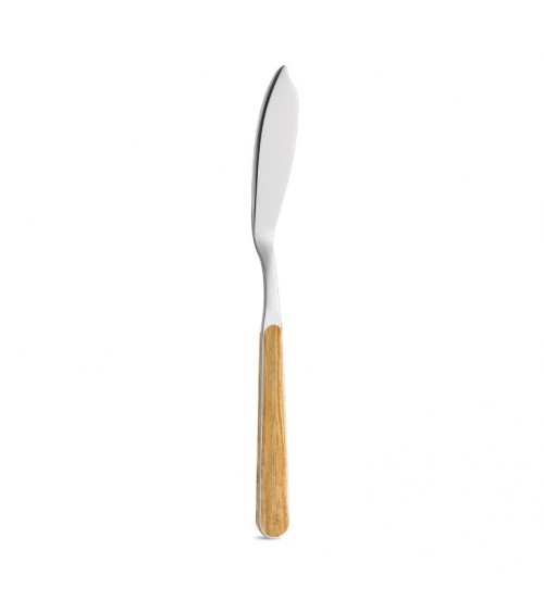 Fish Cutlery set 12 pieces with pine wood effect handle, light knife - Neva