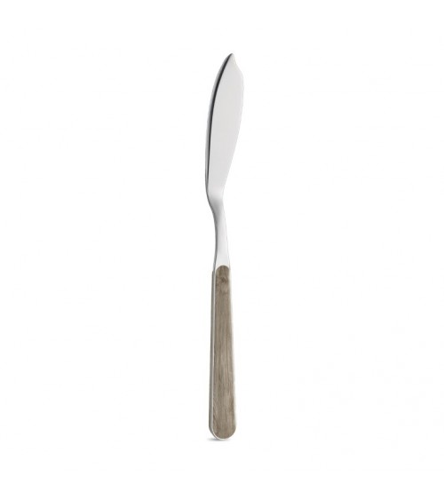 Posate Pesce set 12 Pz con Manico Effetto Legno Pino tortora coltello - Neva