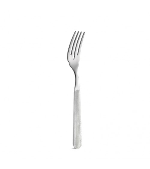 Fish Cutlery set 12 pieces with bleached pine wood effect handle fork - Neva
