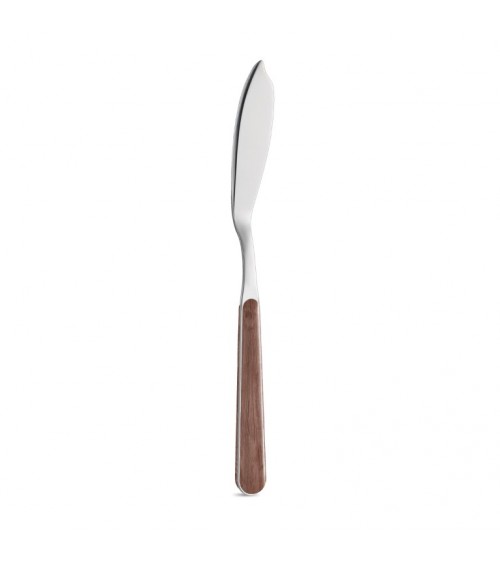 Fish Cutlery Set 12 Pcs with Acacia Wood Effect Handle knife - Neva Posateria
