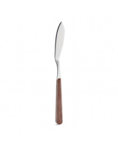 Fish Cutlery Set 12 Pcs with Acacia Wood Effect Handle knife - Neva Posateria