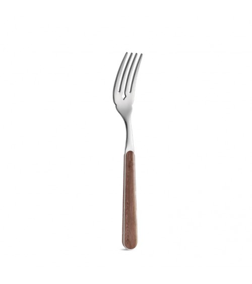Fish Cutlery Set 12 Pcs with Acacia Wood Effect Handle fork - Neva Posateria