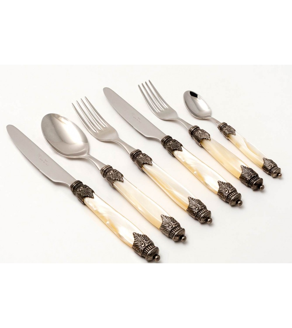 Posate Colorate Madreperlate - Arianna set 75 pezzi per 12 Persone - Rivadossi Sandro - 