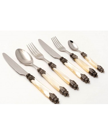 Posate Colorate Madreperlate - Arianna set 75 pezzi per 12 Persone - Rivadossi Sandro - 
