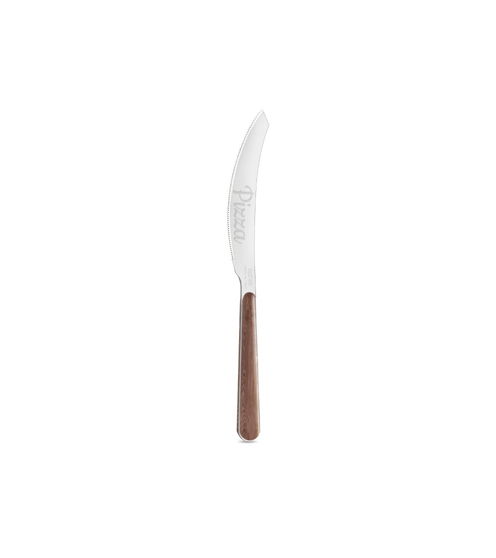 Couteau à Pizza avec Manche Effet Bois d'Acacia - Neva Posateria Creativa