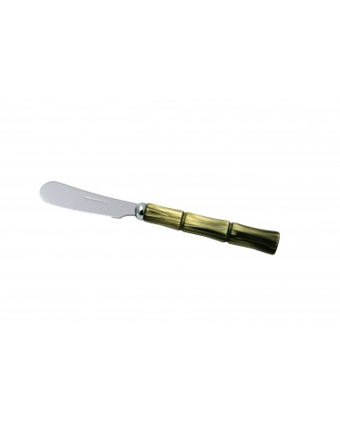 Couverts Bambou Effet Nacre - Couteau à Tartiner le Beurre - Rivadossi Sandro - vert olive