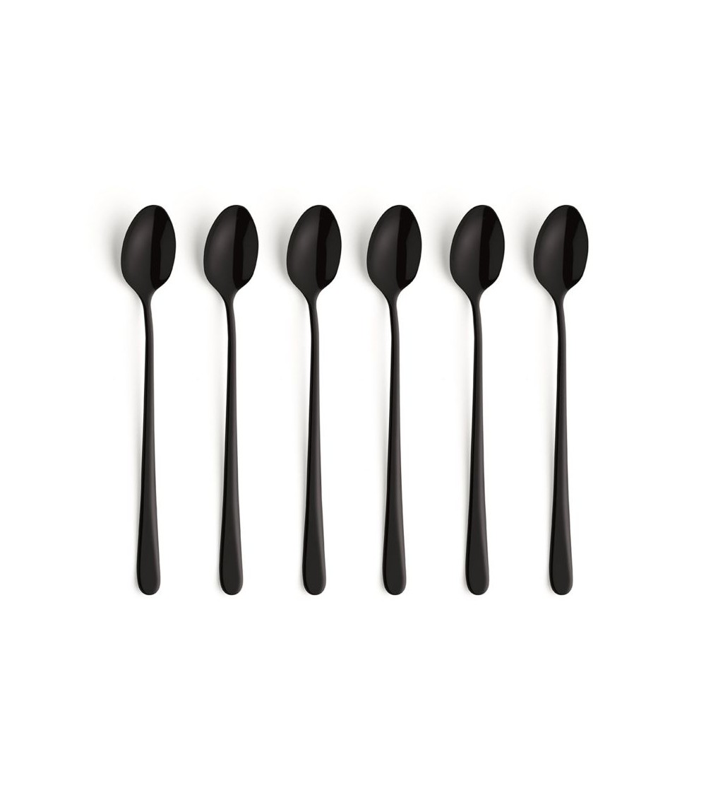 Amefa : Couverts en Acier Noir - Austin Vintage - Coffret de 6 Cuillères à Lait Noires -