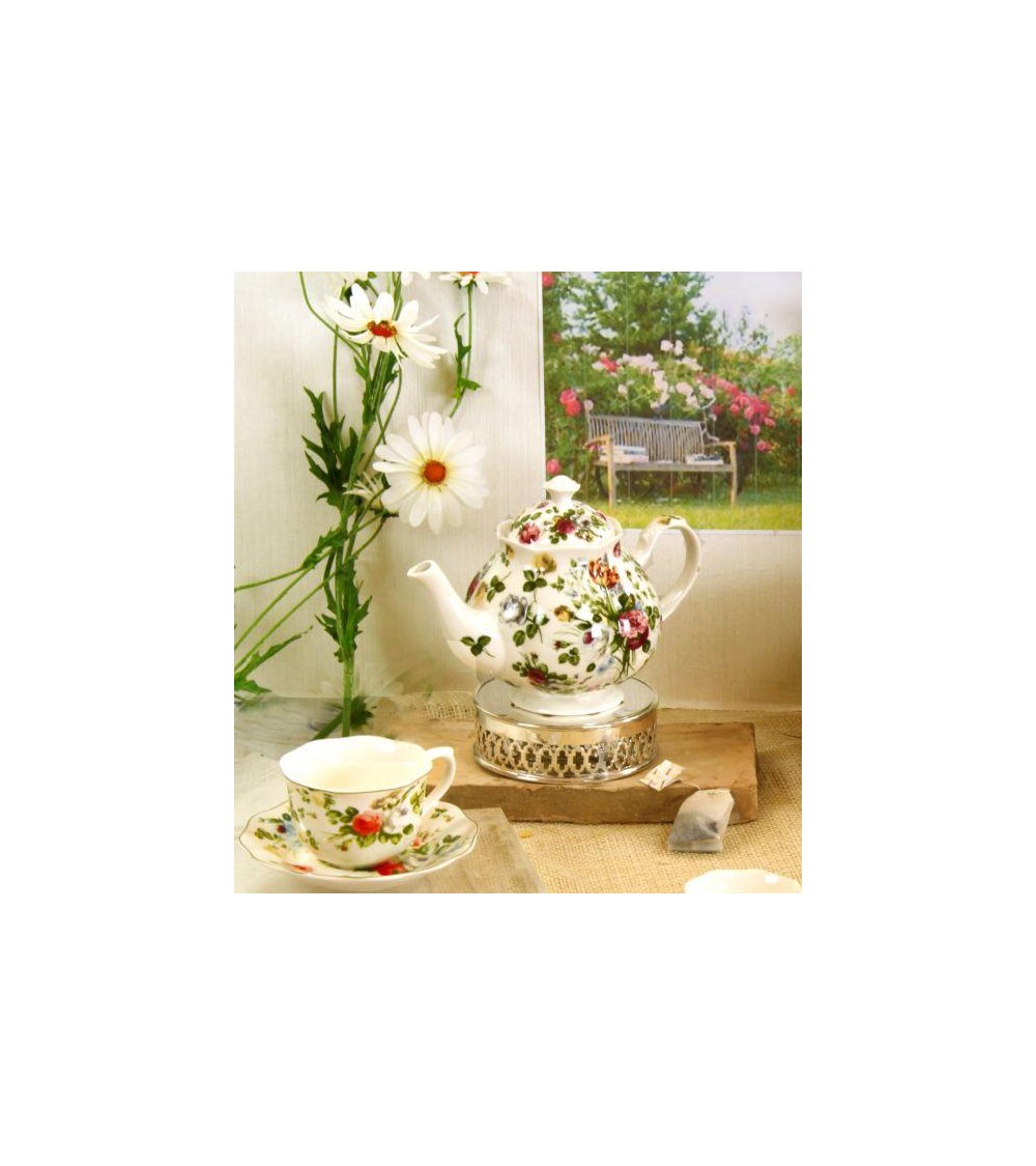 Teekanne aus feinem Porzellan im englischen Stil - New Spring Rose Collection - Königliche Familie Sheffield - 