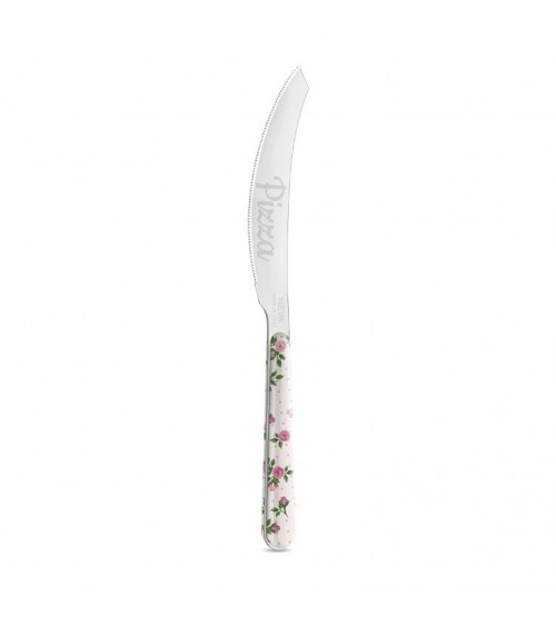 Coltello Pizza - Roses Rosa Scuro - Neva Posateria Creativa - 