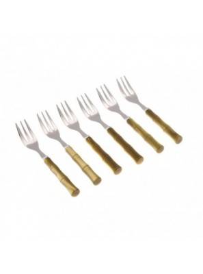 Set Posate Colorate Bamboo 6pz Forchette da Dolce - Rivadossi Sandro - 