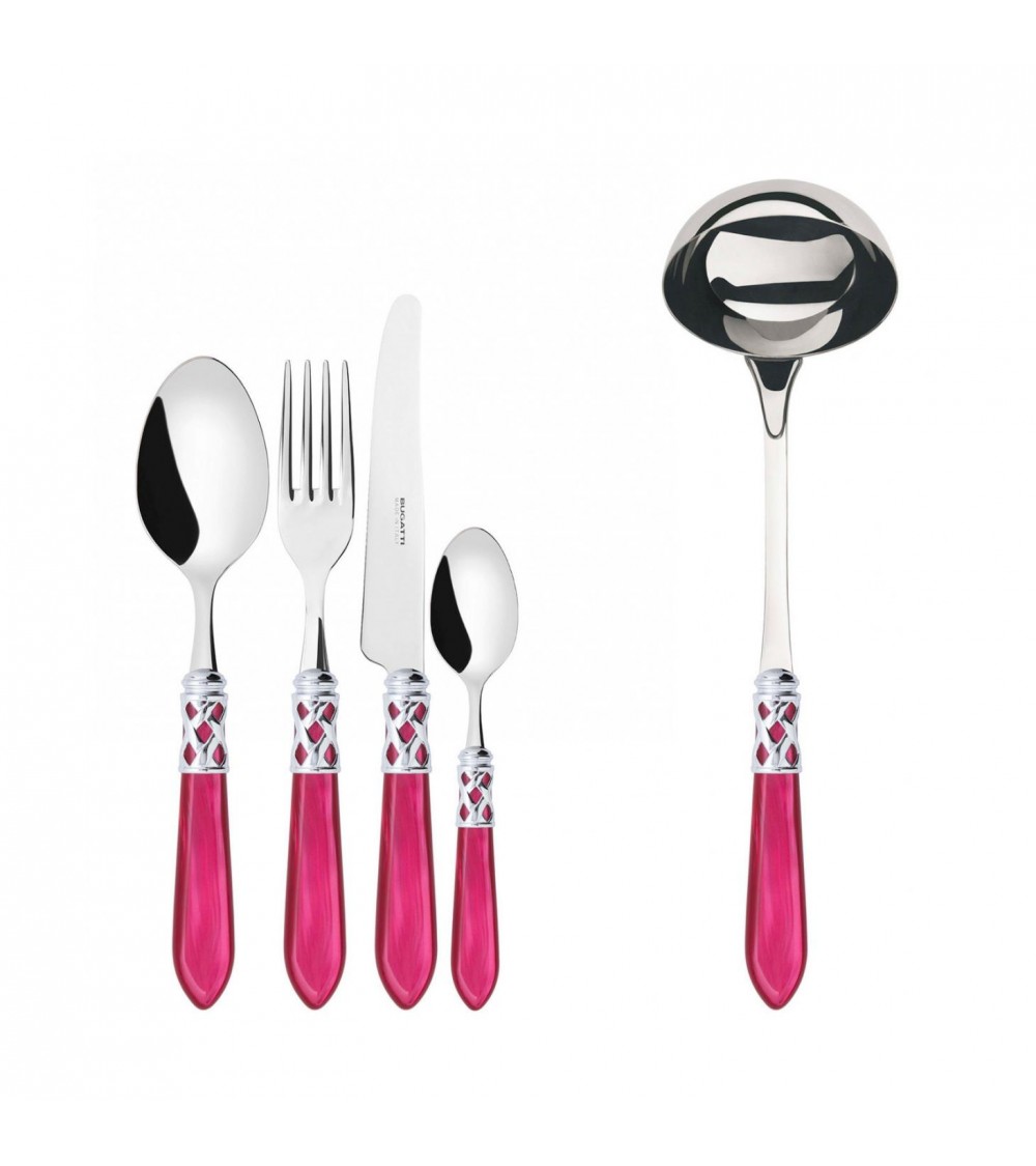 Casa Bugatti Colored Cutlery - Aladdin Chrome Ring and Mother of Pearl Finish -