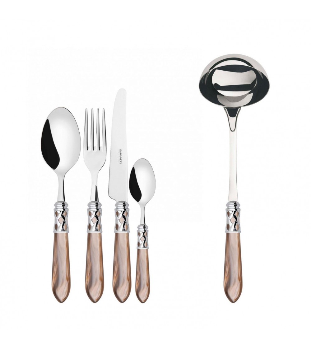 Farbiges Besteck von Casa Bugatti – Aladdin-Chromring und Perlmutt-Finish –