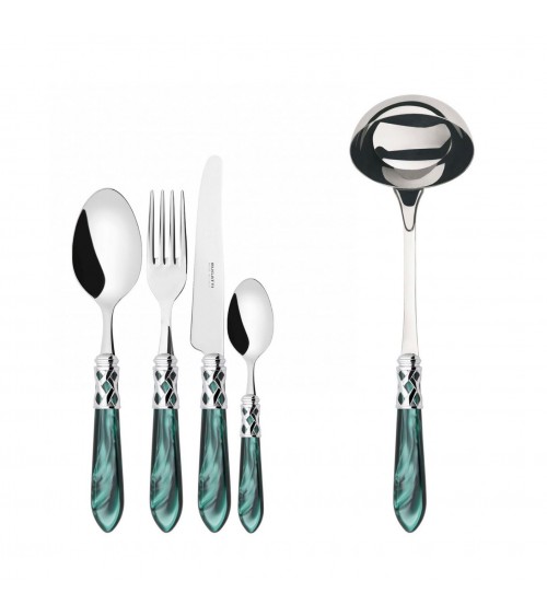 Farbiges Besteck von Casa Bugatti – Aladdin-Chromring und Perlmutt-Finish –