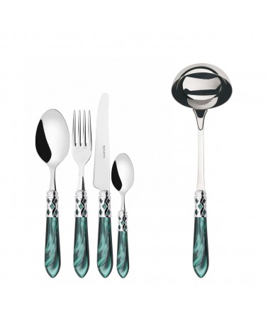 Farbiges Besteck von Casa Bugatti – Aladdin-Chromring und Perlmutt-Finish –