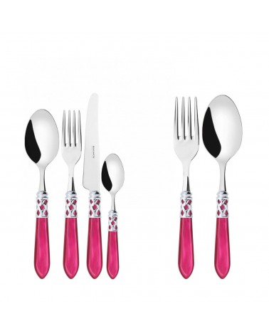 Casa Bugatti Colored Cutlery - Aladdin Chrome Ring and Mother of Pearl Finish -