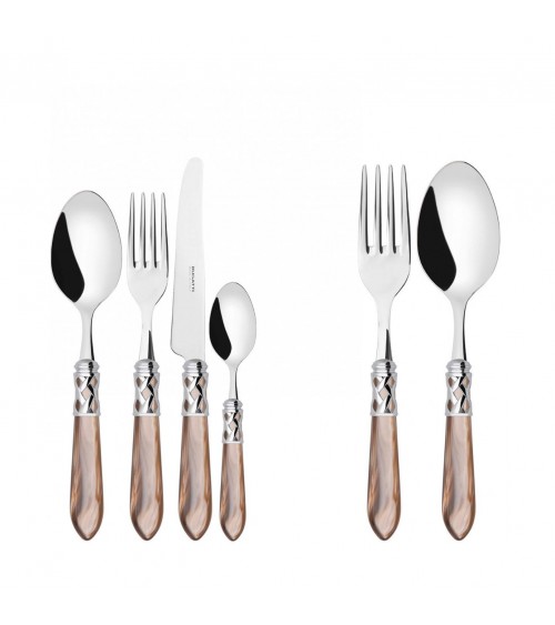 Farbiges Besteck von Casa Bugatti – Aladdin-Chromring und Perlmutt-Finish –