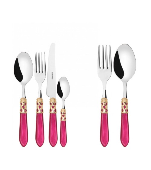 Casa Bugatti Colored Cutlery - Aladdin Golden Ring and Mother of Pearl Finish -