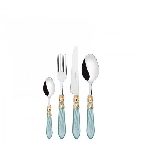 Casa Bugatti Colored Cutlery - Aladdin Golden Ring and Mother of Pearl Finish -