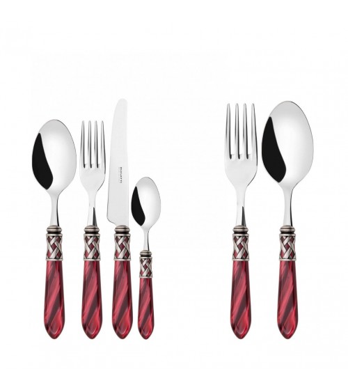 Casa Bugatti Colored Cutlery - Aladdin Antique Silver Ring and Mother of Pearl Finish -