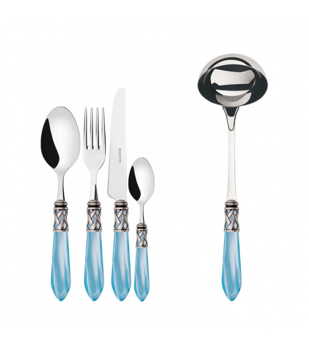 Casa Bugatti Farbiges Besteck – Aladdin Ring aus Antiksilber und Perlmutt-Finish –