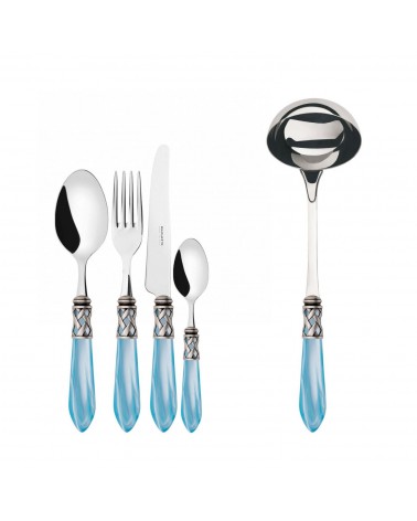 Casa Bugatti Farbiges Besteck – Aladdin Ring aus Antiksilber und Perlmutt-Finish –