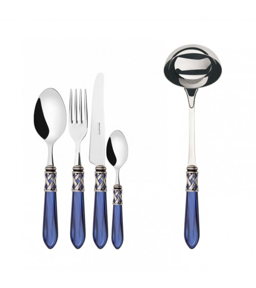 Casa Bugatti Colored Cutlery - Aladdin Antique Silver Ring and Mother of Pearl Finish -