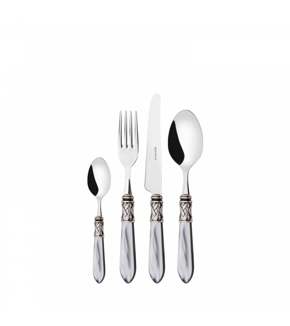 Casa Bugatti Colored Cutlery - Aladdin Antique Silver Ring and Mother of Pearl Finish -