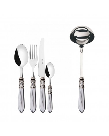 Casa Bugatti Farbiges Besteck – Aladdin Ring aus Antiksilber und Perlmutt-Finish –