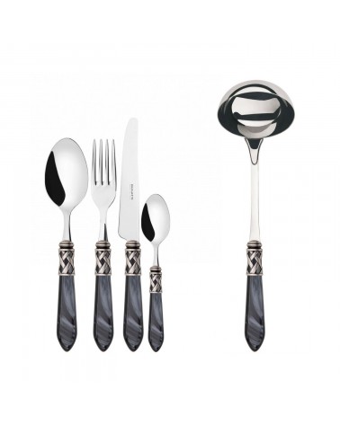 Casa Bugatti Farbiges Besteck – Aladdin Ring aus Antiksilber und Perlmutt-Finish –