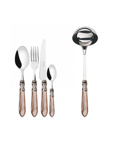 Casa Bugatti Farbiges Besteck – Aladdin Ring aus Antiksilber und Perlmutt-Finish –