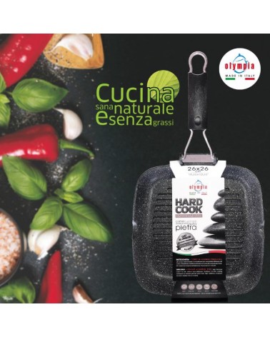 Plancha de Cuisine Carrée Professionnelle en Aluminium - Olympia -
