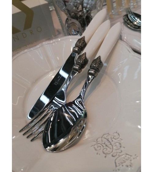 Laura 24pz Posate Rivadossi Sandro per Sei Persone - Made in Italy - Scatola Regalo - 