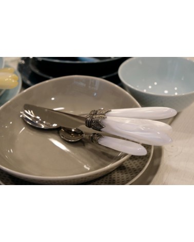 Laura 24 couverts Rivadossi Sandro pour six personnes - Fabriqués en Italie - Coffret Cadeau - 