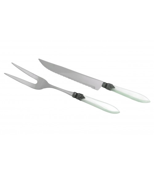 Set 2pcs Roast Knife and Fork - Laura - Pearly Handle - Rivadossi Sandro -  - 