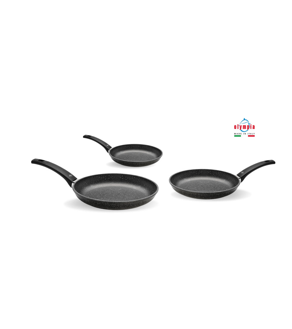 Set 3 Padelle in Alluminio Pressofuso 100% Made in Italy - 