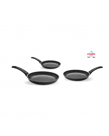 Set de 3 poêles en aluminium moulé sous pression 100% Made in Italy -