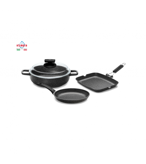Set of 4 Die-Cast Aluminum Cookware - Olympia -