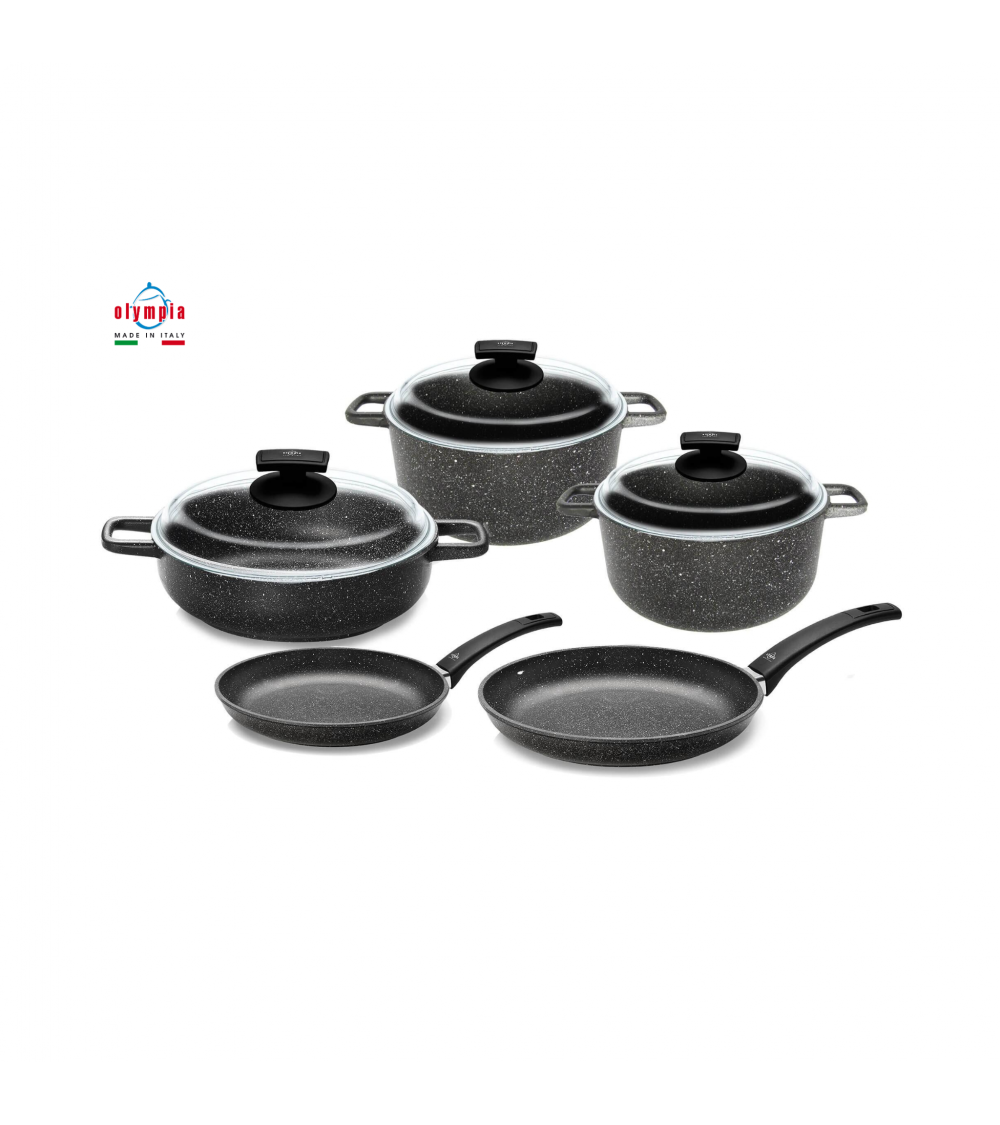 Hard Cook Set 8 Pcs Non-Stick Aluminum Cookware Set - Olympia -