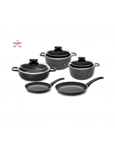 Hard Cook Set 8 Pcs Non-Stick Aluminum Cookware Set - Olympia -