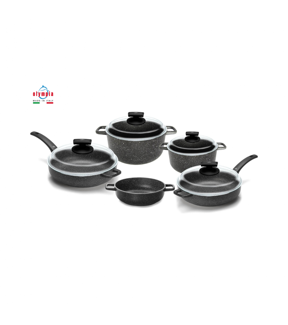 Set 9 Piece Non-Stick Die-Cast Aluminum Cookware Set - Olympia -