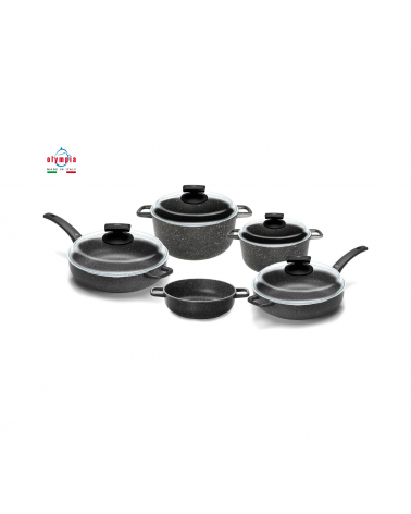 Set 9 Piece Non-Stick Die-Cast Aluminum Cookware Set - Olympia -
