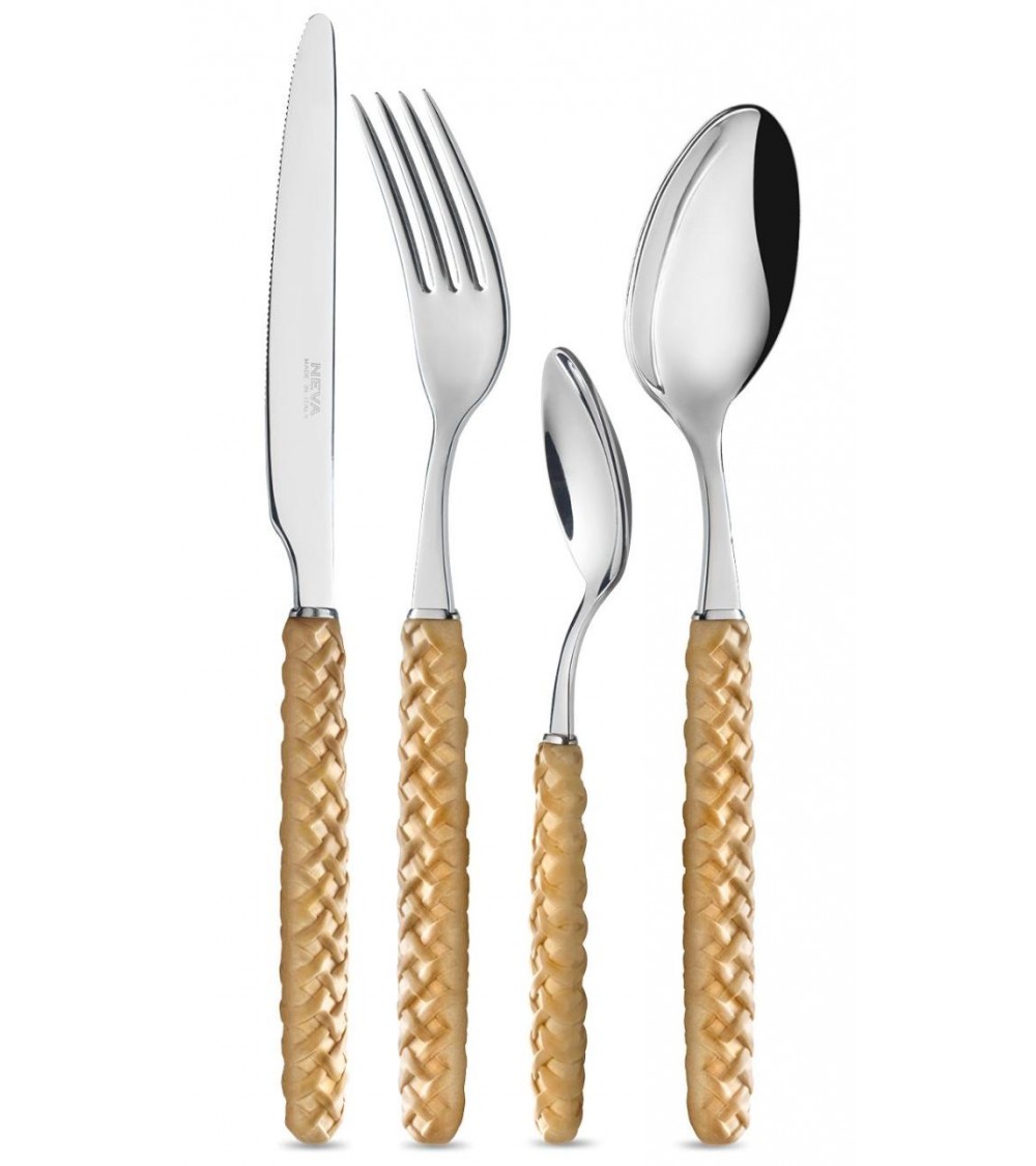 Intreccio Cutlery 24 Pieces - Neva Posateria Creativa - beige