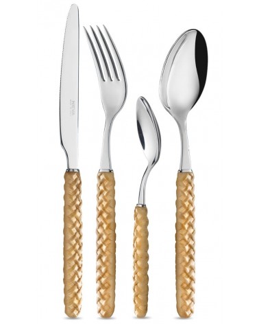 Intreccio Cutlery 24 Pieces - Neva Posateria Creativa - beige